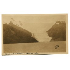 CANAL DE BEAGLE GLACIAR GARIBALDI 1929 CHILE ANTIGUA FOTO TAMAÑO TARJETA POSTAL TOMADA DESDE EL BUQUE ALEMAN MONTE OLIVIA